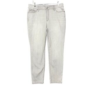Chicos Jeans Womens‎ 2.5 14R Grey Light Wash High Rise Slim Leg Cotton Stretch